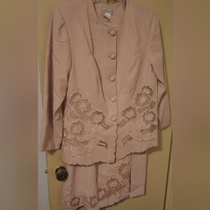 2pc Light Pink Skirt Suit